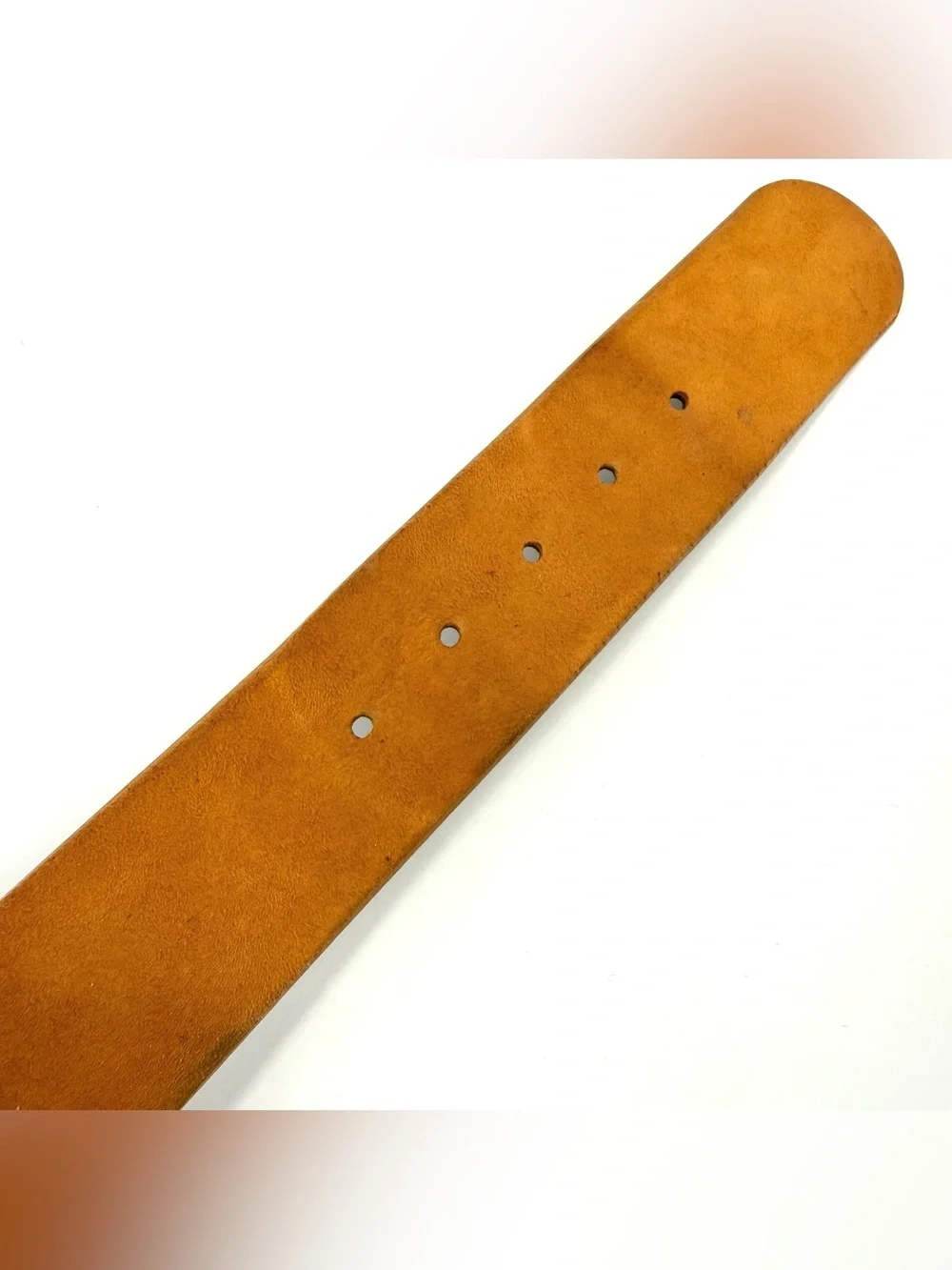 Sezane Yves Belt Mustard Yellow Suede Leather Wood Buckle 31.5in
